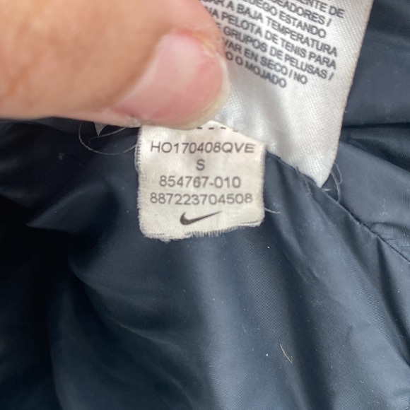 Nike Down Fill Puffer Jacket Asymmetrical Full Zip Hooded Black Size Small - Picture 11 of 15